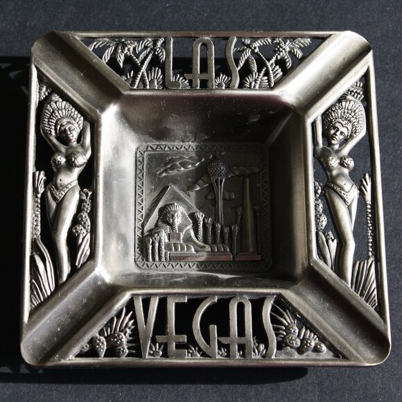 Las Vegas metal Ashtray square Showgirls Sphinx - Picture 1 of 4